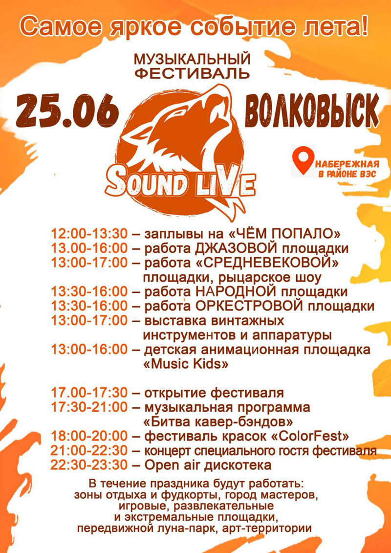 Самое яркое событие лета. 25 июня в Волковыске пройдет музыкальный фестиваль "Sound Live"